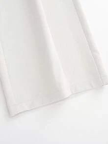 Franclia Pantalones rectos de cintura alta con ajuste holgado y cinturón, color caqui, versátiles para uso casual y de negocios, pantalones de trabajo para primavera/otoño para mujeres, pantalones envolventes, jeans blancos para mujer, pantalones largos para mujer - Blanco - Ver 7