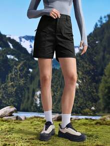 In My Nature Quần đi bộ đường dài thể thao màu trơn có thể tháo rời dành cho nữ - màu đen - Xem 2