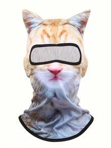 1 chiếc mặt nạ trùm đầu trượt tuyết hình mèo có tai. - Nhiều màu - Xem 5