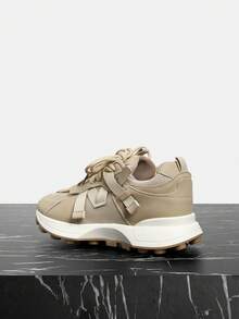 Vate Mules en maille avec accent doux pour femmes, chaussures légères et respirantes pour un confort optimal - Kaki - Voir 5