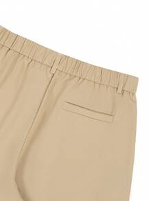 Manfinity Homme Plus Size Men's Khaki Casual Versatile Pocket Shorts - Khaki - View 5