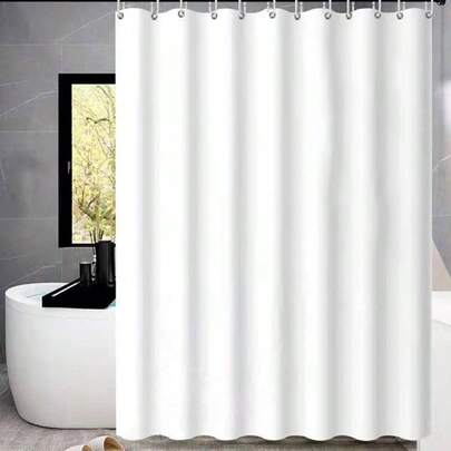 1 Pure White Shower Curtain, Made Of Peva Material Waterproof And Mildew-Proof, Minimalist Bathroom Decor Suitable For Bathrooms, Toilets And Hotels
