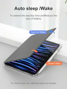 Acrylic Transparent Crystal Protective Case, Compatible With Sleep/Wake Function , Compatible With I And Tablet PCs, 360-Degree Rotating Protective Case, Compatible With (A16) 11 Inch 11th Generation 2025 - Black - View 3