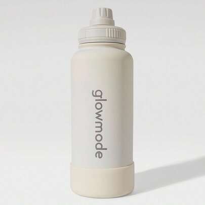 GLOWMODE 1L Botella de agua de acero inoxidable de doble capa con asa de bucle, soporte magnético para teléfono y base antideslizante, para uso diario, oficina y actividades