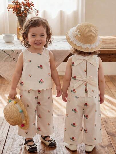 2pcs/Set Baby Girl Ditsy Floral Sleeveless Top & Loose Casual Pants Set Kids Two Pieces Outfit Girls Girls Floral Set Girls Two Pieces Outfit Kids Floral Set Toddler/Baby Girl Clothes Girls Skirt Set Vintage Style Kids Clothes Baby Girl Skirt Set Floral Print Skirt Set Girls Bow Top Floral Skirt Set Bow Top Set Girls Co Ord Set Girl Clothes Sets Toddler Girl Skirt Set Girl Clothes Skirt Set Floral Skirt Set Baby Girl 2pcs Set Baby Girls Bow Top Skirt Set Sisters Outfit Bow Top Toddle