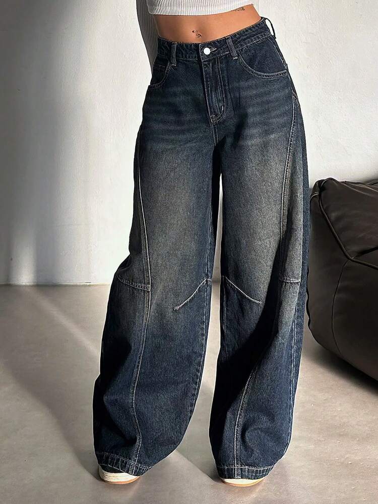 Women's Distressed Loose Fit Casual Street Style Jeans