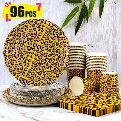 Bunte Punkte Einweg-Teller, Servietten und Papierbecher Party-Set, für 24 Gäste. Dieses Einweg-Papier-Partygeschirr eignet sich für Geburtstage, Hochzeiten, Themenpartys und Familienpicknicks.