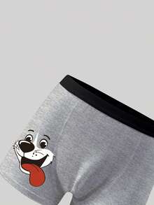 5pcs/Pack Tween Boy Casual Comfortable Cartoon Pattern Boxer Briefs - Multicolor - View 5