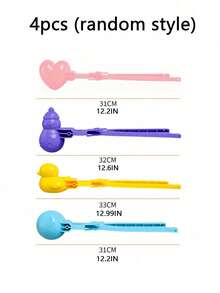 1 pezzo Stampi per modellare la sabbia - Forme a cuore, anatra, pupazzo di neve e pallone da calcio - Accessori per giochi all'aperto sulla neve o in spiaggia - Colori casuali - Multicolore - Visualizzare 3