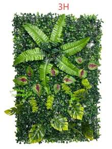 1 Peça Painel de Parede de Planta Verde Artificial | 40x60cm | Material Plástico | Sem Necessidade de Energia ou Bateria | Decoração Doméstica e de Jardim DIY | Adequado para Pátio Externo e Decoração de Cerimônia de Formatura, Fácil de Usar, Plantas Realistas - Verde - Visão 4