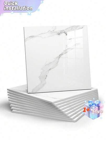 10 piezas de 0,9 m² Pegatinas de azulejos con patrón de mármol gris oscuro, tablero de plástico y aluminio impermeable y a prueba de humedad, papel autoadhesivo para renovación y decoración de paredes para el Día de San Valentín, Bodas de San Valentín, Cumpleaños