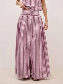 Nöista STRIPED SET ( CROP TOP AND MAXI SKIRT) - Purple - View 6