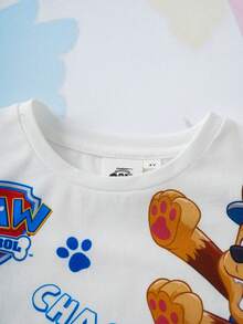 SHEIN | PAW Patrol 男童休闲卡通印花短袖T恤，夏季 - 白色 - 查看 6