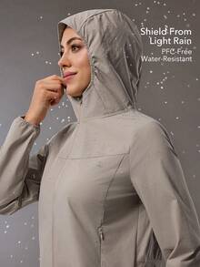 OutZeal Women Outdoor Pants Running Gym Water-Resistant Lightweight Packable Tops - Khaki - View 2