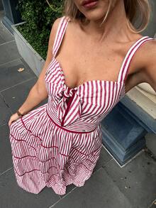 Elyressa 一位女士织造的优雅长款夏日连衣裙 - 粉色 - 查看 5