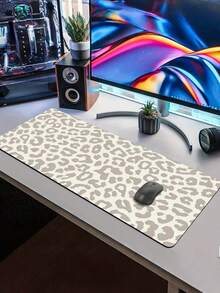 1件装加厚耐用米棕色豹纹键盘鼠标垫，游戏桌垫，生日礼物，适合游戏玩家、学生、专业人士、办公室、家庭、台式机、笔记本电脑，简约设计 - 鼠標墊 - 查看 7