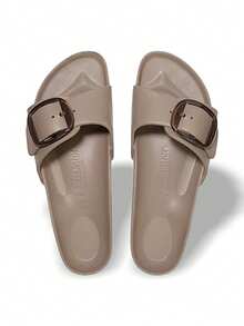 Birkenstock 马德里凉鞋，大扣，EVA材质，吸汗透气，轻便耐用，易于清洗，适合户外日常穿着，女款，灰褐色，货号1030479 - 灰褐色 - 查看 5