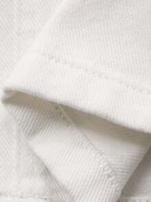 DAZY Bộ đồ thể thao mùa hè dành cho nữ, chất liệu cotton, thanh lịch, gồm áo kiểu cổ tròn không tay màu trắng và quần jeans trơn. - trắng - Xem 7