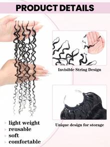 Boho Braids 波西米亚风辫子精灵卷发自然黑色钩针编织真人发接发羽毛线钩针编织无结预分离羽毛真人发18-24英寸50克 - SNatural - 查看 8