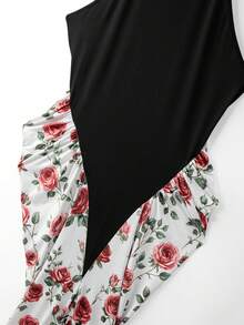 SHEIN Elenzya Damen Große Größen Farbblock Muster ärmelloses Spaghetti-Träger Kleid mit Rückenausschnitt und Meerjungfrau-Saum, lässig elegant sexy modisch vielseitig romantisch süß für Dates, Vintage Strand Urlaub Sommer Outfit, lange Kleider Bodycon Zweiteiler Outfit - Verschiedenfarbig - Übersicht 7