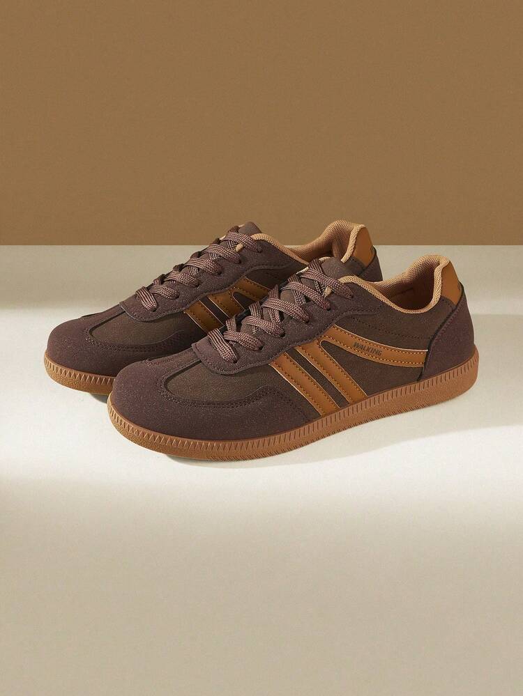 CUCCOO EASI Retro Contrasting Color Dexun Shoes Women's, Light And Breathable Daily Versatile Casual Sports Shoes, Soft-Soled Casual Board Shoes Women's