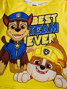 SHEIN | PAW Patrol 男童极简印花圆领短袖T恤 - 黃色 - 查看 10