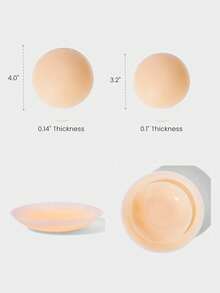 GLOWMODE 1 Pack Silicone Thin Seamless Non-Adhesive Reusable Nipple Covers Pasties Daily Casual Wear - Light Beige - View 7