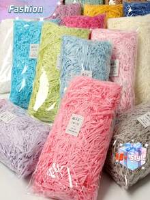1 Kemasan 50/100g Serutan Kertas Rafia Warna Campuran, Pengisi Kotak Hadiah untuk Kembali ke Sekolah - MultiWarna - View 1