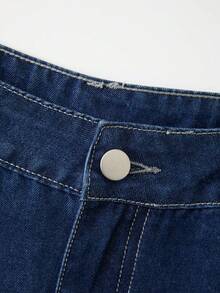 GlowEve Women's Pleated Wide Leg Loose Casual Denim Pants - Blue - View 7