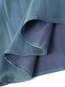 GlowEve Elegant Women's Long Satin V-Neck Slip Dress - Dusty Blue - View 4