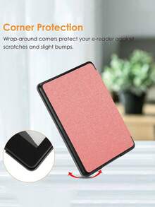 Ốp lưng cho Kindle Paperwhite & Kindle Paperwhite Signature Edition thế hệ thứ 5/6/7/10/11/12 (2012/2013/2015/2018/2019/2022/2024) - Chất liệu vải, da, có chức năng tự động tắt/mở màn hình - Màu hồng - Hồng - Xem 4