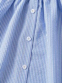 SHEIN Elladie kids Đầm hè thời trang cho bé gái, cổ polo, yếm, hở lưng, thắt eo, kiểu dáng ngọt ngào và đa năng cho kỳ nghỉ. - Màu xanh lam - Xem 6