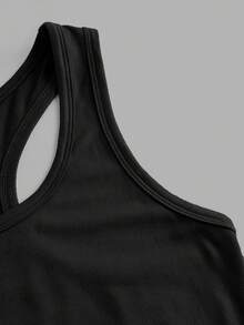 SHEIN EZwear 3件組女款工字背心上衣，瑜珈運動背心，寬肩帶無袖健身上衣，適合夏季，健身房休閒穿搭，白色、灰色、黑色 - 彩色 - 查看 11