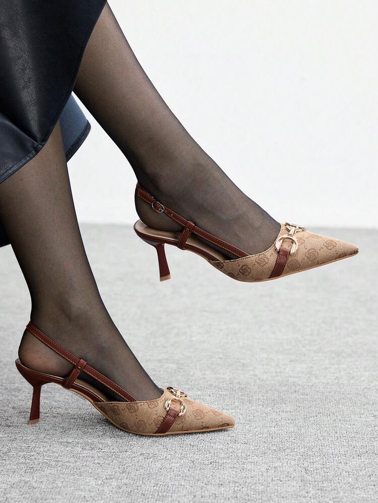 CUCCOO BIZCHIC Pointed Toe Casual Minimalist Backless Women Pumps, Commuting Style