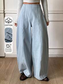 Dazy Tall Tall Women's Elongated Barrel Leg Casual Jeans - Light Wash - View 9