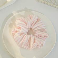 A Cute Striped Hair Accessory,French Country Sweet Style Large Intestine Hair Band Lace Floral Bathroom Hair Accessory, Suitable For Daily Decoration And Festival Gifts - multicolor - View 2