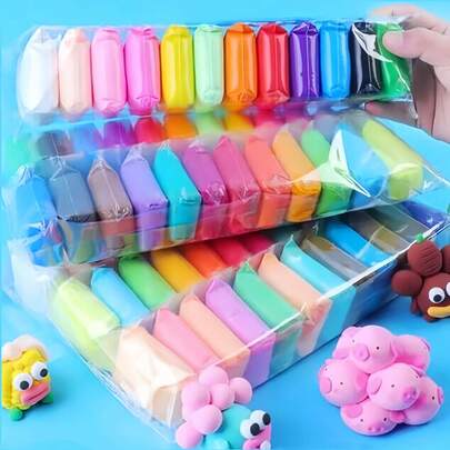 36 Colors Handmade DIY White Air Dry Clay Set, Colorful Modeling Clay (Random Color), Back To School Supply