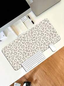 1件装加厚耐用米棕色豹纹键盘鼠标垫，游戏桌垫，生日礼物，适合游戏玩家、学生、专业人士、办公室、家庭、台式机、笔记本电脑，简约设计 - 鼠標墊 - 查看 3