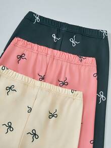 SHEIN Tween Girls' Casual Butterfly Print Leggings, Versatile For Daily Wear - Multicolor - View 4