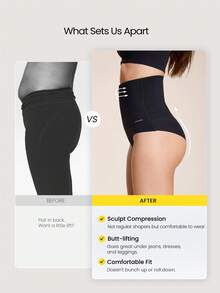 GLOWMODE Sweatmode 3.0 High-Rise Tummy Control Sweat-Wicking Front Zipper Mesh Lining Anti-Roll Waist-Cinching Brief Daily Casual Wear - Black - View 2