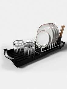 1 pieza Escurridor de platos retráctil de cocina, organizador de platos multifuncional - Multicolor - Ver 2