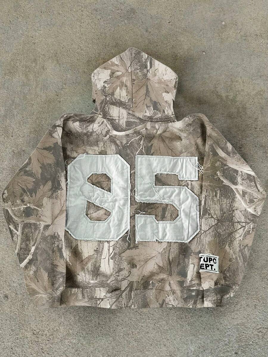 INAWLY Y2K Streetwear Camouflage Zip-Up Sweatshirt, Vintage Leaf Camo, Streetwear Sweatshirt, Retro American Street Dance Hooded Casual Camo Zip-Up Sweatshirt, Casual Leaf Camo Zip-Up Sweatshirt Jacket, Harajuku Style, Zip-Up Sweatshirt, American Gothic Rock, Street, Casual, Versatile Use - Multicolor - View 1