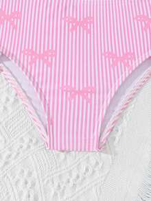 Traje de baño para niñas, tankini con estampado de leopardo y mangas para niñas jóvenes, traje de baño modesto, estilo lindo - Rosa - Ver 5