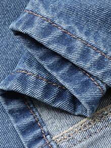 DAZY 女士牛仔背心上衣和宽松长款牛仔裙度假风两件套 - 中等水洗藍 - 查看 8