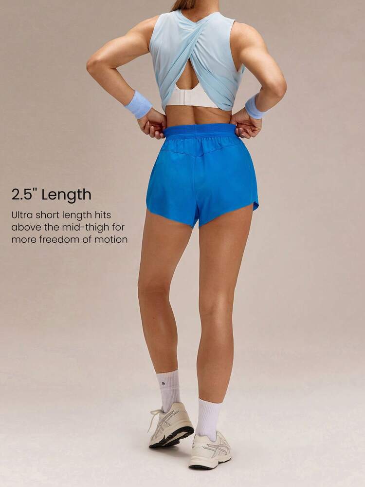 2.5'' VitalSwift High Energy Lightweight Quick-Dry Breathable Odor Control Side-Split Hem Low Waist Adjustable Waist Shorts Running Jogging Training Tennis Workout Gym Wear
