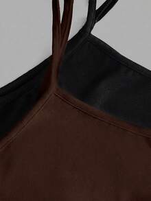 SHEIN EZwear 2pcs Plus Size Solid Color Camisole Tops, Summer Basics - Multicolor - View 8