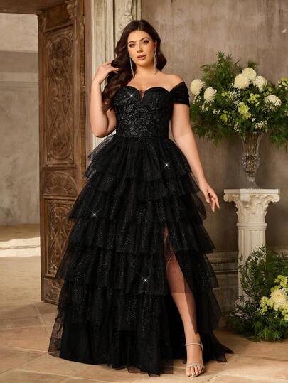 Aureia Váy maxi xòe cỡ lớn, sang trọng, thanh lịch với ren thêu, đường may xương cá, đính sequin và lưới, xẻ tà, thích hợp cho đám cưới, sự kiện, tiệc tùng, kỳ nghỉ, dạ hội (đính kèm nhiều chi tiết trang trí).