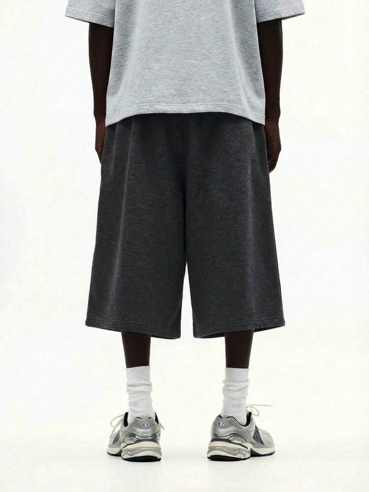 Wide Leg Cropped Sweatpants With Drawstring