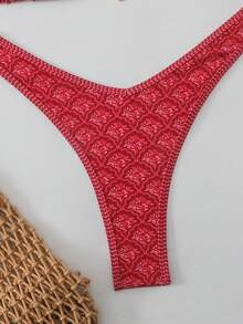 Swim Mod Women's Random Floral Print Spaghetti Strap Sexy Bikini Set, Summer - Multicolor - View 5