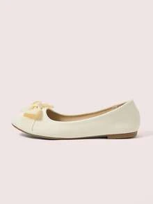 CUCCOO DOLLMOD 蝴蝶结女士可爱平底鞋 - 杏色 - 查看 2